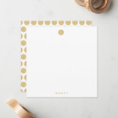 Pickleball Gold Chic Personalisiert Name Note Card Mitteilungskarte (Vorderseite/Rückseite Beispiel)