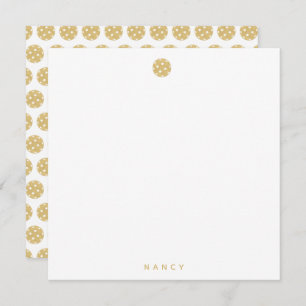 Pickleball Gold Chic Personalisiert Name Note Card Mitteilungskarte