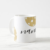 Pickleball Gold Chic Personalisiert Name Tasse (Vorderseite Links)