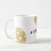 Pickleball Gold Chic Personalisiert Name Tasse (Links)