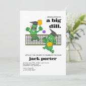 Pickleball Graduation Party Pickle Ball Open House Einladung (Stehend Vorderseite)