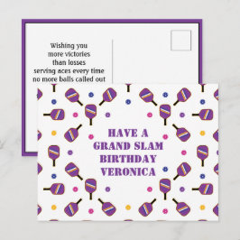 Pickleball Grand Slam Birthday individualisierbare Postkarte