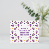 Pickleball Grand Slam Birthday individualisierbare Postkarte (Stehend Vorderseite)