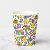 Pickleball Groovy, Retro 90er, Becher mit weißem P (Rückseite)