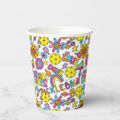 Pickleball Groovy, Retro 90er, Becher mit weißem P (Links)