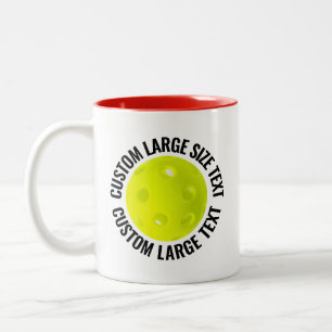 Pickleball & Großer Text ROT 325ml Custom Zweifarbige Tasse