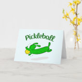 Pickleball Grußkarte - Pickle the Dog Karte (Gelbe Blume)