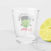 Pickleball Halloween - FrankenPickle - Es ist live Schnapsglas (Rückseite)