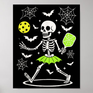 Pickleball Halloween-Kostüm, Spooky Season Skelett Poster