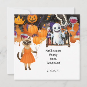 Pickleball-Halloween-Party für Katzenliebhaber Einladung