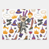 Pickleball-Halloween-Party für Katzenliebhaber Geschenkpapier Set (Vorderseite 2)