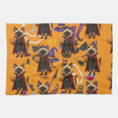 Pickleball-Halloween-Party für Katzenliebhaber Geschirrtuch (Horizontal)