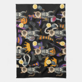 Pickleball-Halloween-Party für Katzenliebhaber Geschirrtuch (Vertikal)