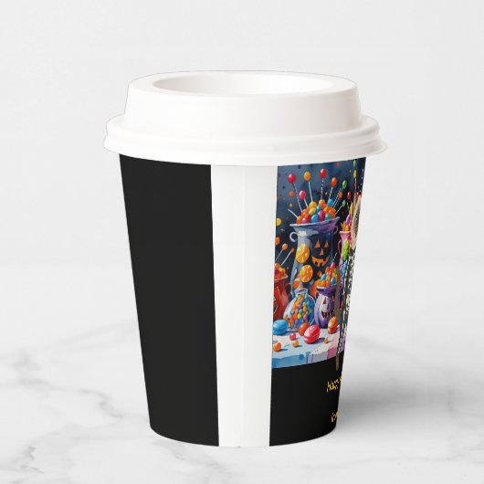 Pickleball-Halloween-Party für Katzenliebhaber Pappbecher (Rechts)