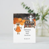 Pickleball-Halloween-Party für Katzenliebhaber Postkarte (Stehend Vorderseite)