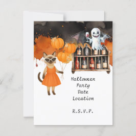 Pickleball-Halloween-Party für Katzenliebhaber Postkarte