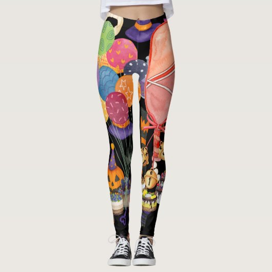 Pickleball-Halloween-Party Leggings (Vorderseite)