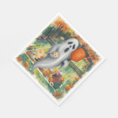 Pickleball-Halloween-Party mit Paddel und Ball Serviette (Ecke)