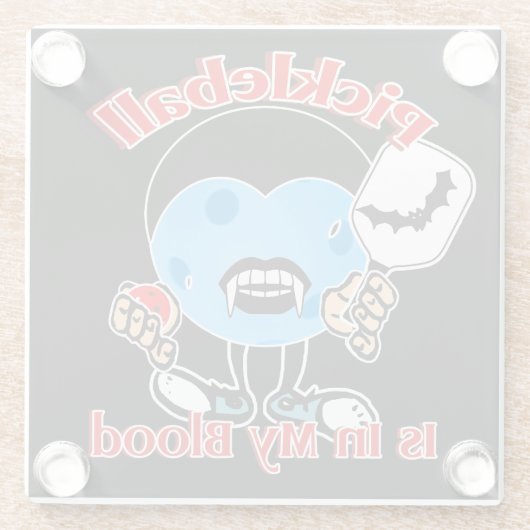 Pickleball Halloween-Party Round Robin Vampire Glasuntersetzer (Rückseite)