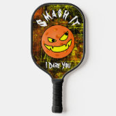 Pickleball Halloween Pumpkin Zerschlagt es Schläger (Rückseite)