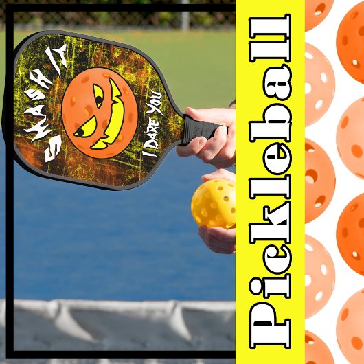 Pickleball Halloween Pumpkin Zerschlagt es Schläger
