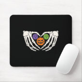 Pickleball Halloween Skeleton Hands Liebe Herzstüc Mousepad (Mit Mouse)