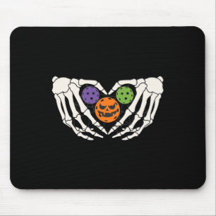 Pickleball Halloween Skeleton Hands Liebe Herzstüc Mousepad