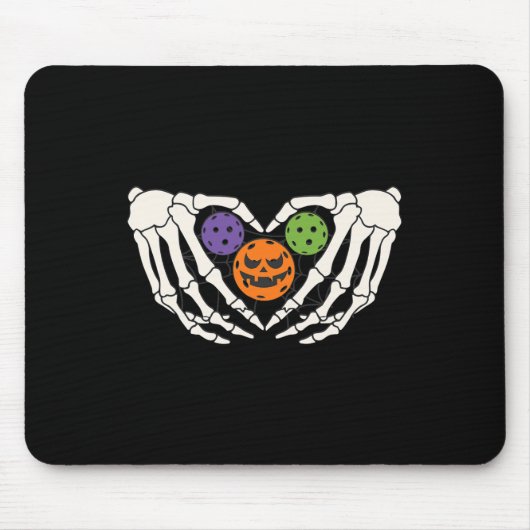 Pickleball Halloween Skeleton Hands Liebe Herzstüc Mousepad (Vorne)