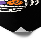 Pickleball Halloween Skeleton Hands Liebe Herzstüc Poster (Ecke)