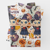 Pickleball Halloween zum Party Geschenkpapier Set (Beispiel)
