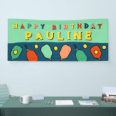 Pickleball Happy Birthday Banner (Messe)