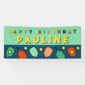 Pickleball Happy Birthday Banner (Horizontal)