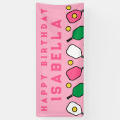 Pickleball Happy Birthday Banner (Vertikal)