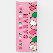 Pickleball Happy Birthday Banner (Vertikal)