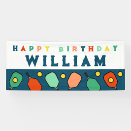 Pickleball Happy Birthday Banner