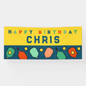 Pickleball Happy Birthday Banner (Horizontal)