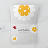 Pickleball Happy Birthday Black Customizable Card Karte (Innenseite)