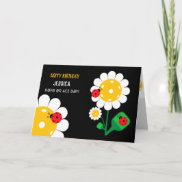 Pickleball Happy Birthday Black Customizable Card Karte