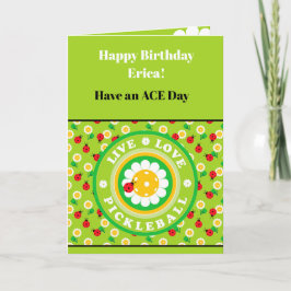 Pickleball Happy Birthday Green individuelle Karte