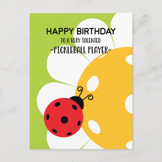 Pickleball Happy Birthday Niedlich Green individue Postkarte (Vorderseite)