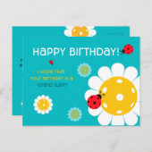 Pickleball Happy Birthday Türkis individuell anpas Postkarte (Vorne/Hinten)