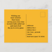 Pickleball Happy Birthday Yellow anpassbar Postkarte (Rückseite)