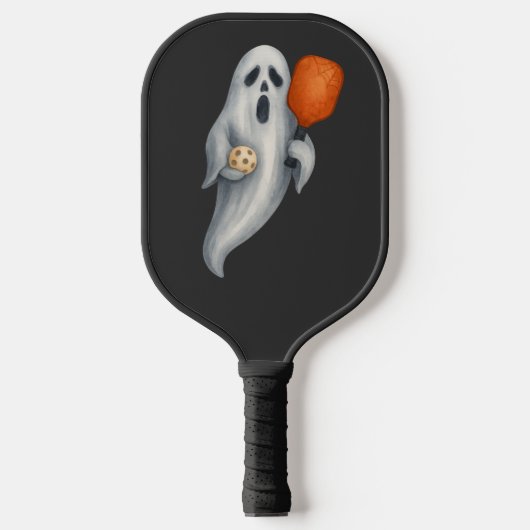 Pickleball Happy Halloween für Spieler mit Geist Schläger (Vorderseite)