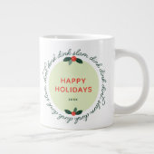 Pickleball Happy Holidays Custom Year Wreath Coffe Jumbo-Tasse (Rechts)