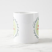 Pickleball Happy Holidays Custom Year Wreath Jumbo-Tasse (Vorderseite)