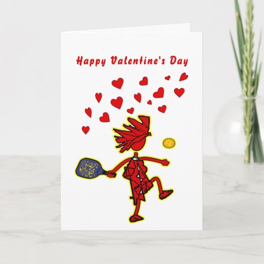 Pickleball Happy Valentine's Day Karte (Vorderseite)