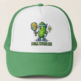 Pickleball Hat - Niedlicher Cartoon Pickle mit Pad Truckerkappe