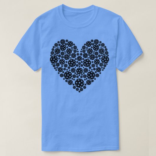 Pickleball Heart Black T-Shirt (Design vorne)