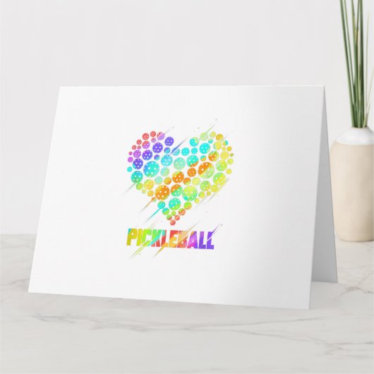 Pickleball Heart - Funny Colorful Paddle Sports Pl Karte (Vorderseite)