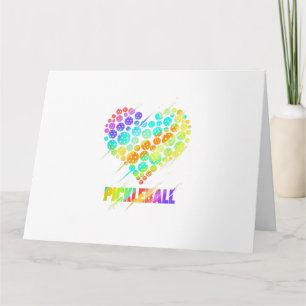 Pickleball Heart - Funny Colorful Paddle Sports Pl Karte